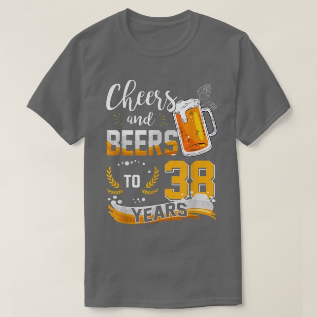 Camiseta 38 Alegres De Cumpleaños Y Cervezas A 38 Años Naci (Diseño del anverso)