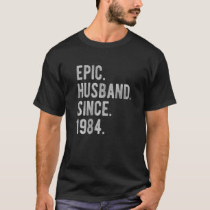Camiseta 38° Aniversario Boda De Su Esposo Épico Sinc