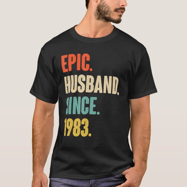 Camiseta 38° Aniversario Boda Him Epic Husband desde (Anverso)