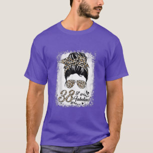 Camiseta 38 años de edad Fabuloso Messy Bun Leopard 38º nac