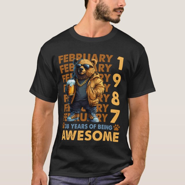 Camiseta 38 años de edad increíble oso de Guay desde febrer (Anverso)