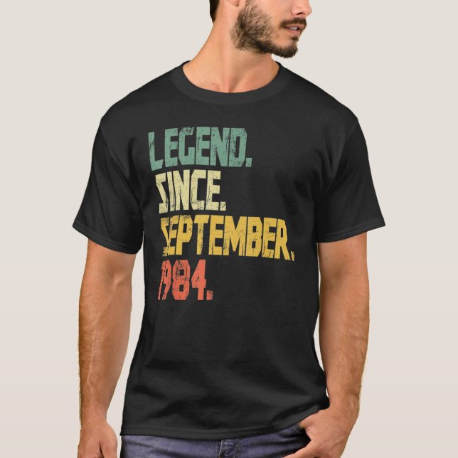 Camiseta 38 Years Old  Legend Since September 1984 38th Bir (Anverso)