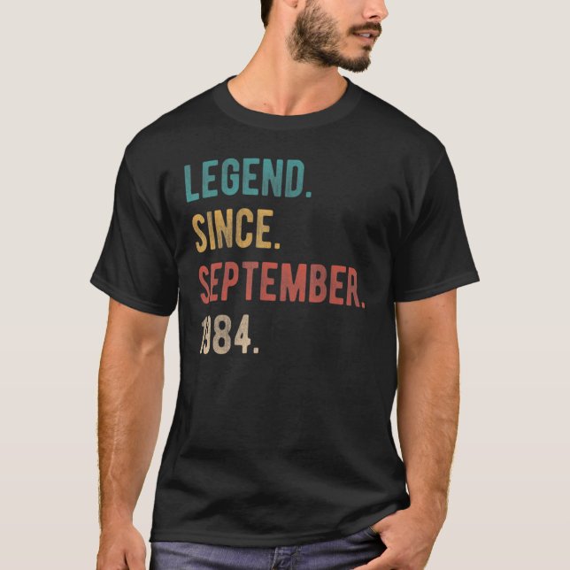 Camiseta 38 Years Old  Legend Since September 1984 38th Bir (Anverso)