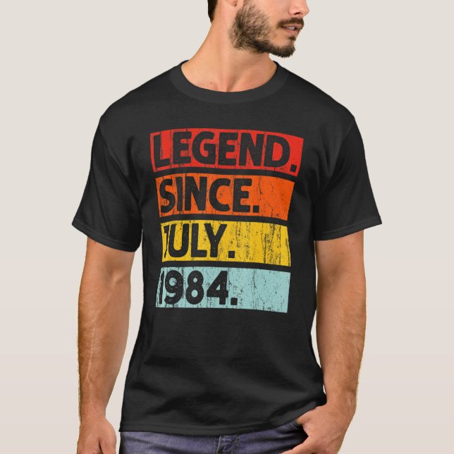 Camiseta 38th Birthday   Legend Since July 1984 38 Years Ol (Anverso)