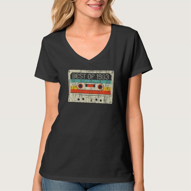 Camiseta 39º Cumpleaños Mejor De Cinta Cassette 1983 39 Año (Anverso)