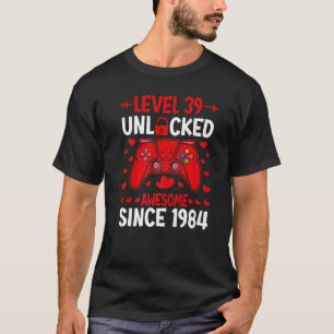 Camiseta 39.º Jugamiento de Cumpleaños Nivel 39 Impresionan