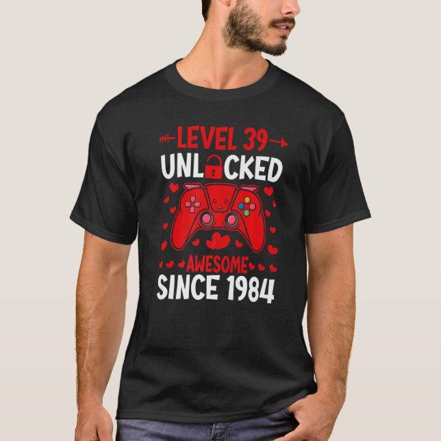 Camiseta 39.º Jugamiento de Cumpleaños Nivel 39 Impresionan (Anverso)