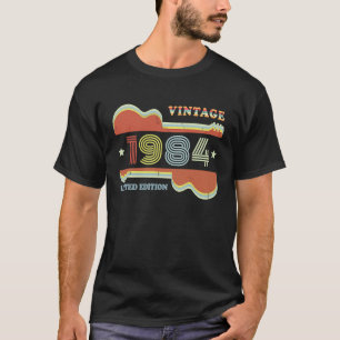 Camiseta 39.º retro de guitarra vintage de cumpleaños 1984