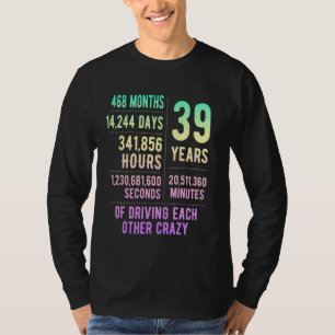 Camiseta 39 años de matrimonio gracioso 39 años de Boda