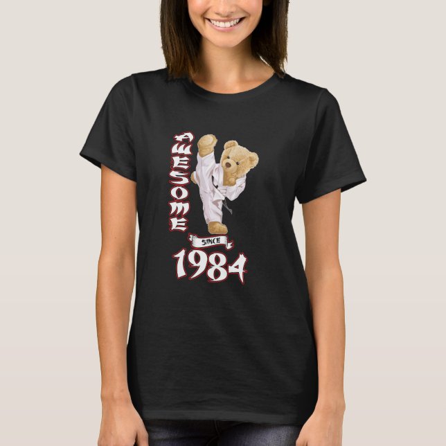 Camiseta 39 Años Hombres Mujeres 1984 Impresionante Karate  (Anverso)
