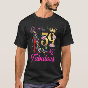 Camiseta 39 y fabulosas mariposas de cumpleaños 39 años H
