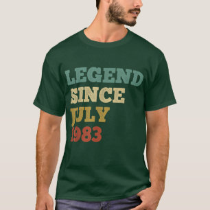 Camiseta 39 Years Old Gifts Legend Since July 1983 39th Bir