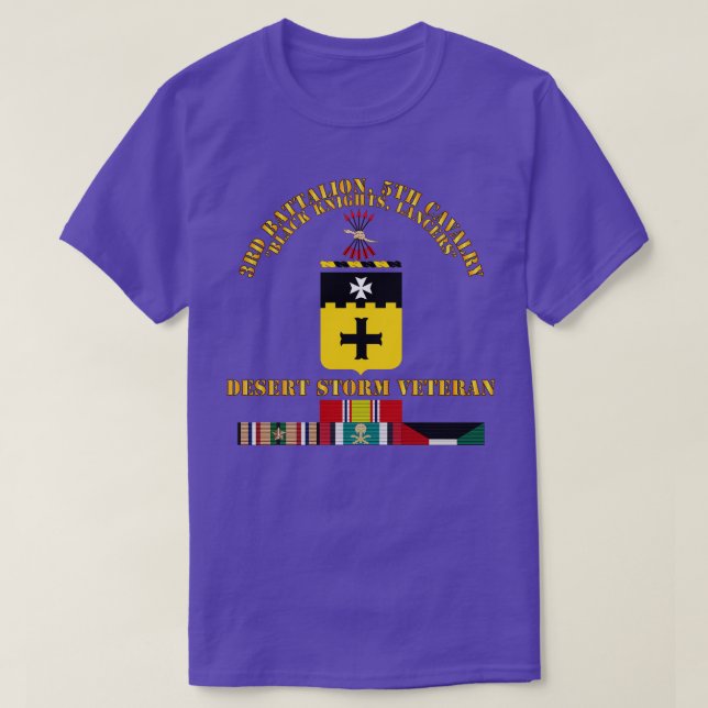Camiseta 3.ª Bn 5ª Cavalry Desert Storm Veteran (Diseño del anverso)
