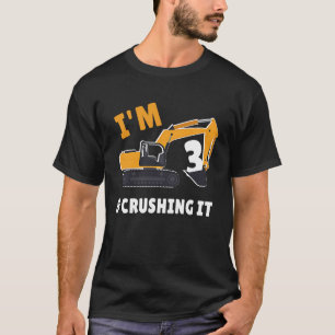 Camiseta 3.ª Excavadora de Cumpleaños, tengo 3 años y lo ap