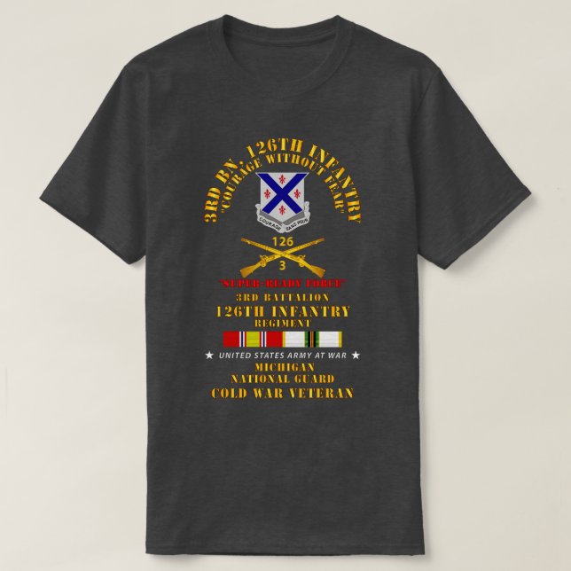Camiseta 3.ᵉʳ 126ª infantería SRF MI ARNG w COLD SVC (Diseño del anverso)
