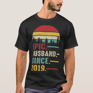 Camiseta 3.ᵉʳ Aniversario Boda de su épico marido desde ent