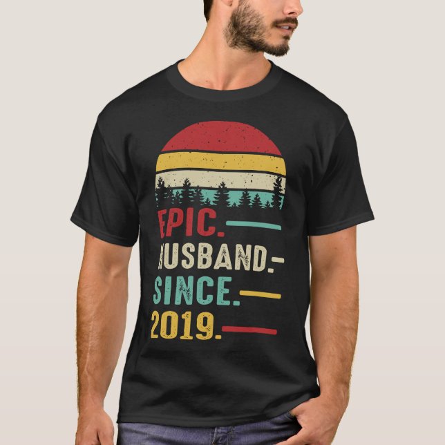 Camiseta 3.ᵉʳ Aniversario Boda de su épico marido desde ent (Anverso)