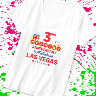 Camiseta 3.ᵉʳ Aniversario Boda Parejas Las Vegas