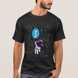 Camiseta 3.ᵉʳ astronauta de cumpleaños niño de 3 años