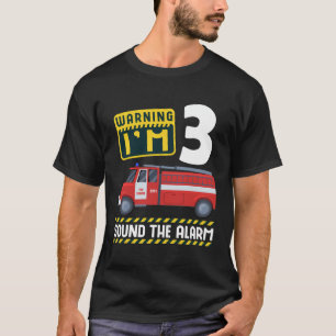 Camiseta 3.ᵉʳ bombero de camión de bomberos de cumpleaños d