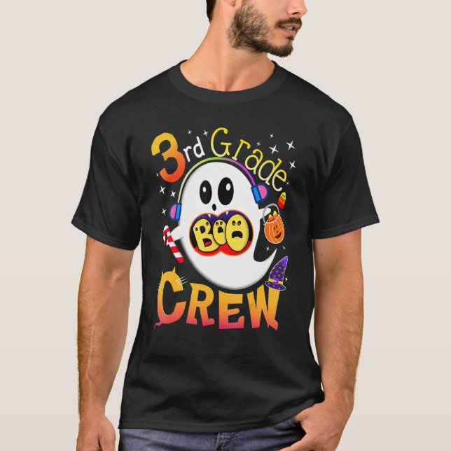 Camiseta 3.ᵉʳ Boo Crew Cute Ghost Jack O' Lant (Anverso)