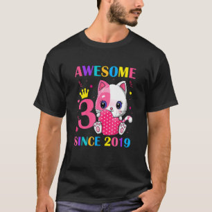 Camiseta 3.ᵉʳ Chica De Cumpleaños De 3 Años Increíble Desde