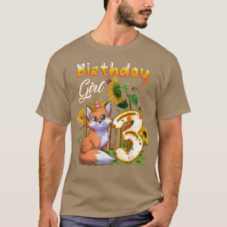 Camiseta 3.ᵉʳ Chica De Cumpleaños Para Animal De 3 Años