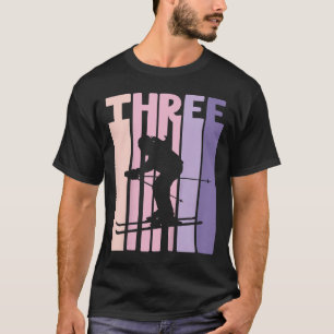 Camiseta 3.ᵉʳ Chica De Cumpleaños Retro Esquiador De Esquí 