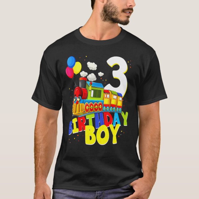 Camiseta 3.ᵉʳ Chica de los Tren de Cumpleaños de 3 años de  (Anverso)