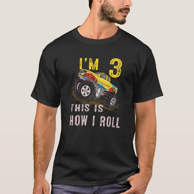 Camiseta 3.ᵉʳ Cumpleaños Así Es Como Monto Camión 3 Y (Anverso)