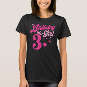 Camiseta 3.ᵉʳ cumpleaños Chica Crown 3 años