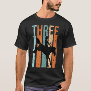 Camiseta 3.ᵉʳ Cumpleaños De Niños Retro Rodeo Amantes De Va