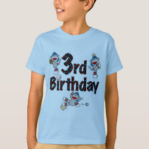 Camiseta 3.ᵉʳ cumpleaños del Béisbol de los monos Sock