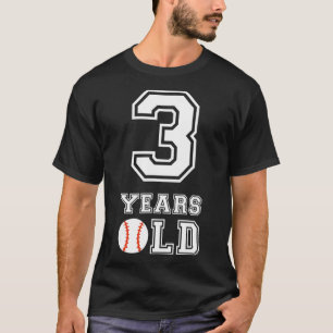 Camiseta 3.ᵉʳ cumpleaños del béisbol Gran Número Tres Años
