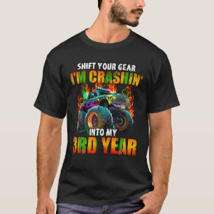 Camiseta 3.ᵉʳ cumpleaños del Camión de Monstruo Niño Todd