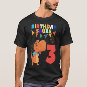 Camiseta 3.ᵉʳ Cumpleaños Dinosaurio Prehistórico Para Niños