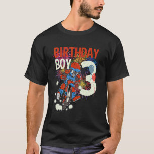 Camiseta 3.ᵉʳ cumpleaños Dirt Bike Boy Fiesta en Bicicleta 