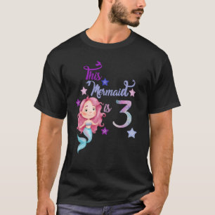 Camiseta 3.ᵉʳ Cumpleaños Esta Sirena Tiene 3 Chicas 3 Años