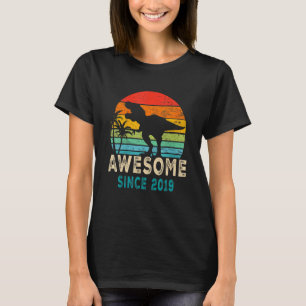 Camiseta 3.ᵉʳ cumpleaños impresionante dinosaurio 2019 niño