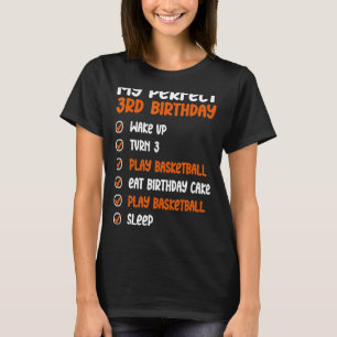Camiseta 3.ᵉʳ cumpleaños jugador de baloncesto de 3 años