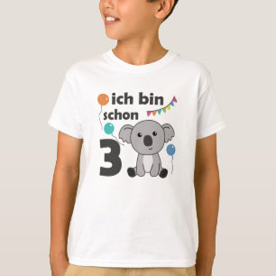 Camiseta 3.ᵉʳ Cumpleaños Koala Tres Años De Edad Animales D