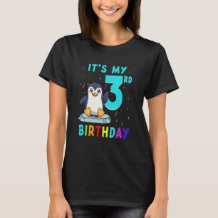 Camiseta 3.ᵉʳ cumpleaños lindo pingüino de 3 años