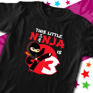 Camiseta 3.ᵉʳ Cumpleaños Niña De 3 Años Fiesta Ninja 3