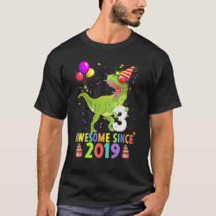 Camiseta 3.ᵉʳ cumpleaños Saurus Rex impresionante desde 201
