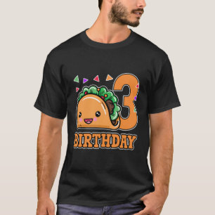 Camiseta 3.ᵉʳ Cumpleaños Taco Y Confetti Bebé Diversión De