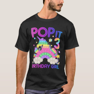 Camiseta 3.ᵉʳ Cumpleaños Unicornio Fidget Pop It Birthday C