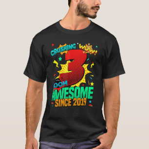 Camiseta 3.ᵉʳ Estilo Cómico De Cumpleaños Increíble Desde 2