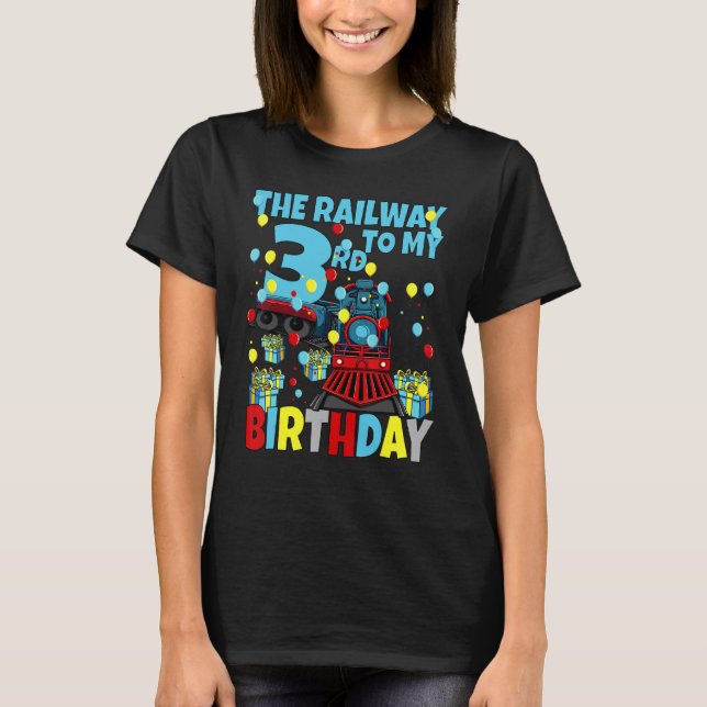 Camiseta 3.ᵉʳ Ferrocarril De Fiesta De Cumpleaños A Mi Terc (Anverso)