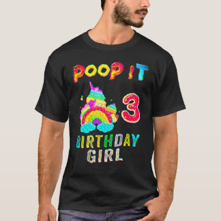 Camiseta 3.ᵉʳ Fidget Pop It Birthday Chica Fiesta 3 años