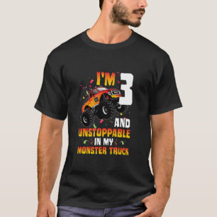 Camiseta 3.ᵉʳ Fiesta de Camión de Cumpleaños de 3 años de e